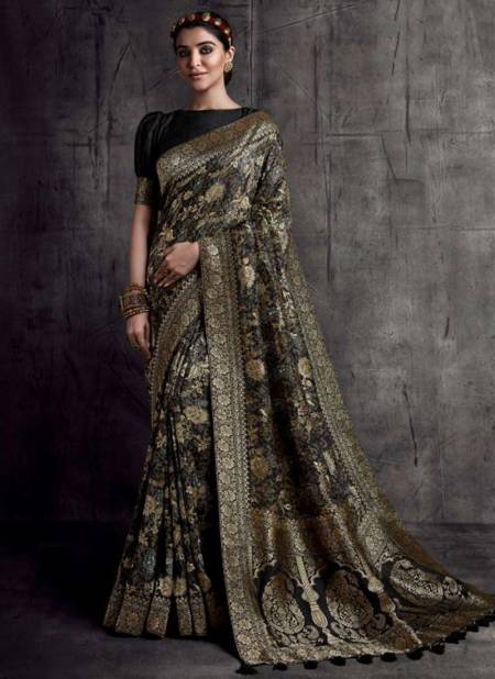 Black Colour Heavy Wedding Wear Fancy New Designer Saree Collection 8304